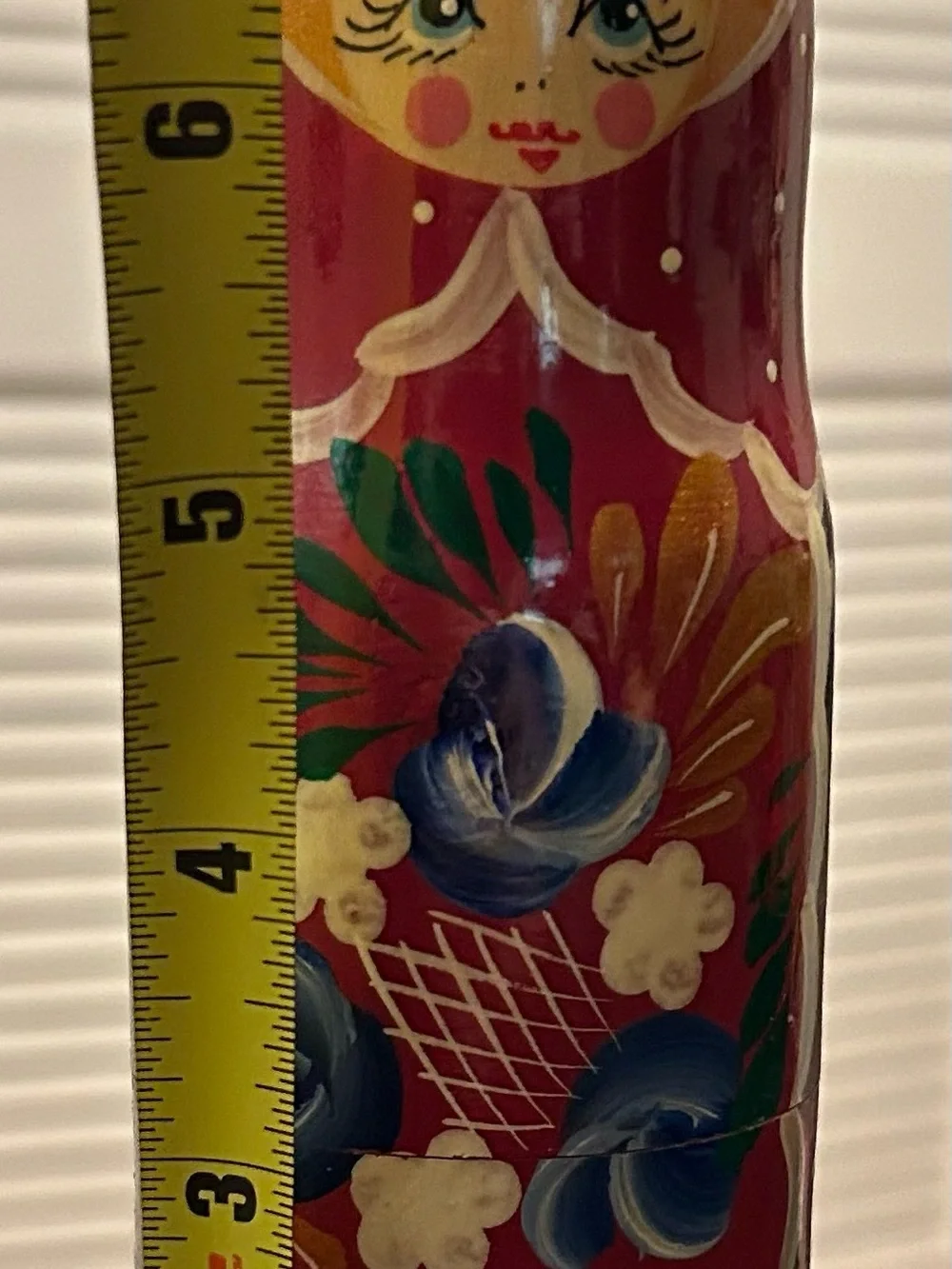 Hand-Painted Red Tall Russian Nesting Doll Vodka Bottle Holder Accent Figurine